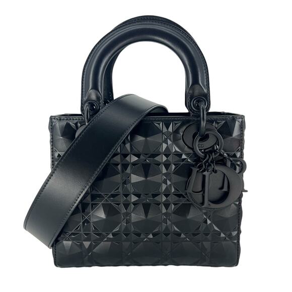 Dior My ABCDior Lady Dior Bag Diamond Motif Cannage Calfskin Small - Black - Picture 4 of 16